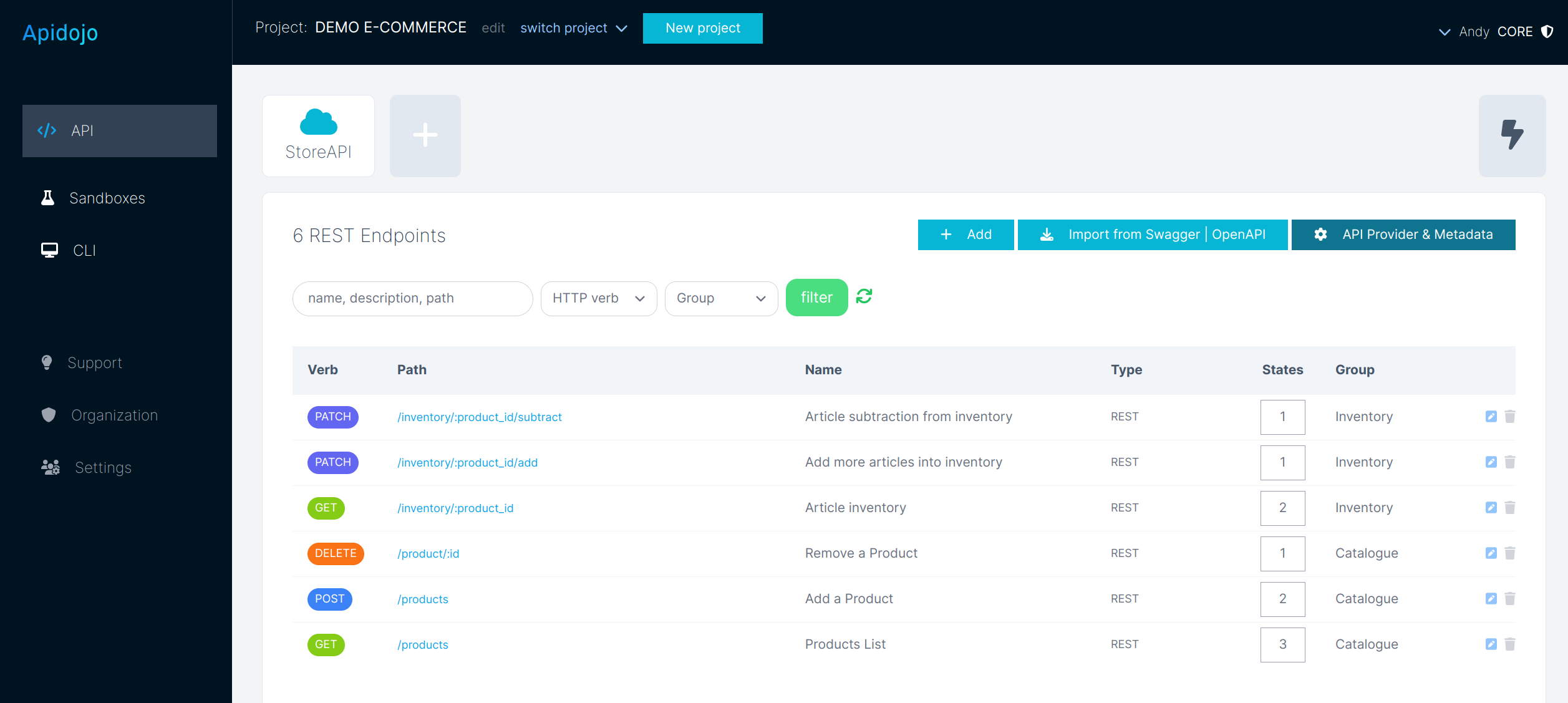 Apidojo usage STEP 1: define the API endpoints you are dealing with from ANY API providers