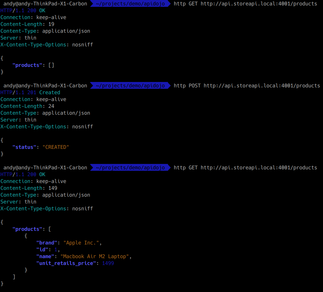 Apidojo usage STEP 4: call the endpoints from the code you are crafting, switch in real time between sequences and scenarios from the platform to simulate real world features